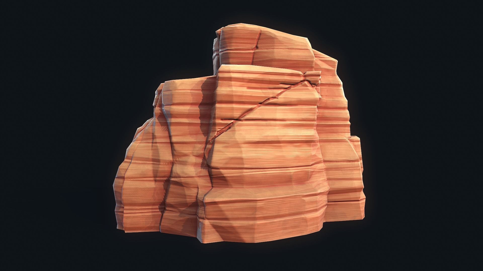 Stylized Desert Rock 4 Low-poly 3D model_1