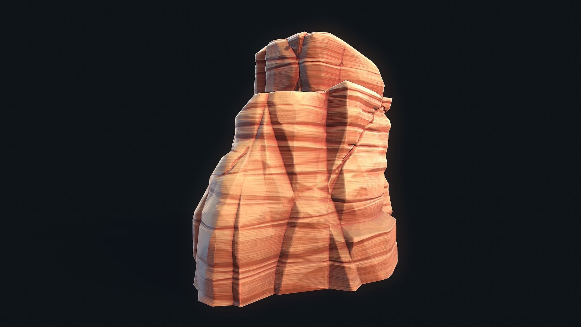 Stylized Desert Rock 4 Low-poly 3D model_2