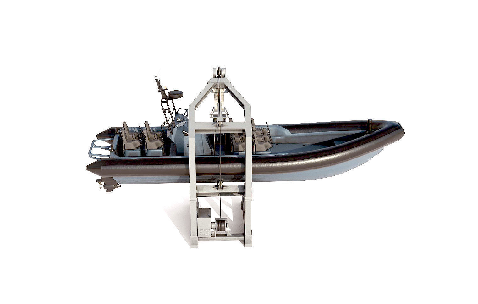 MILITARY INFLATABLE BOAT  Low-poly 3D model_1