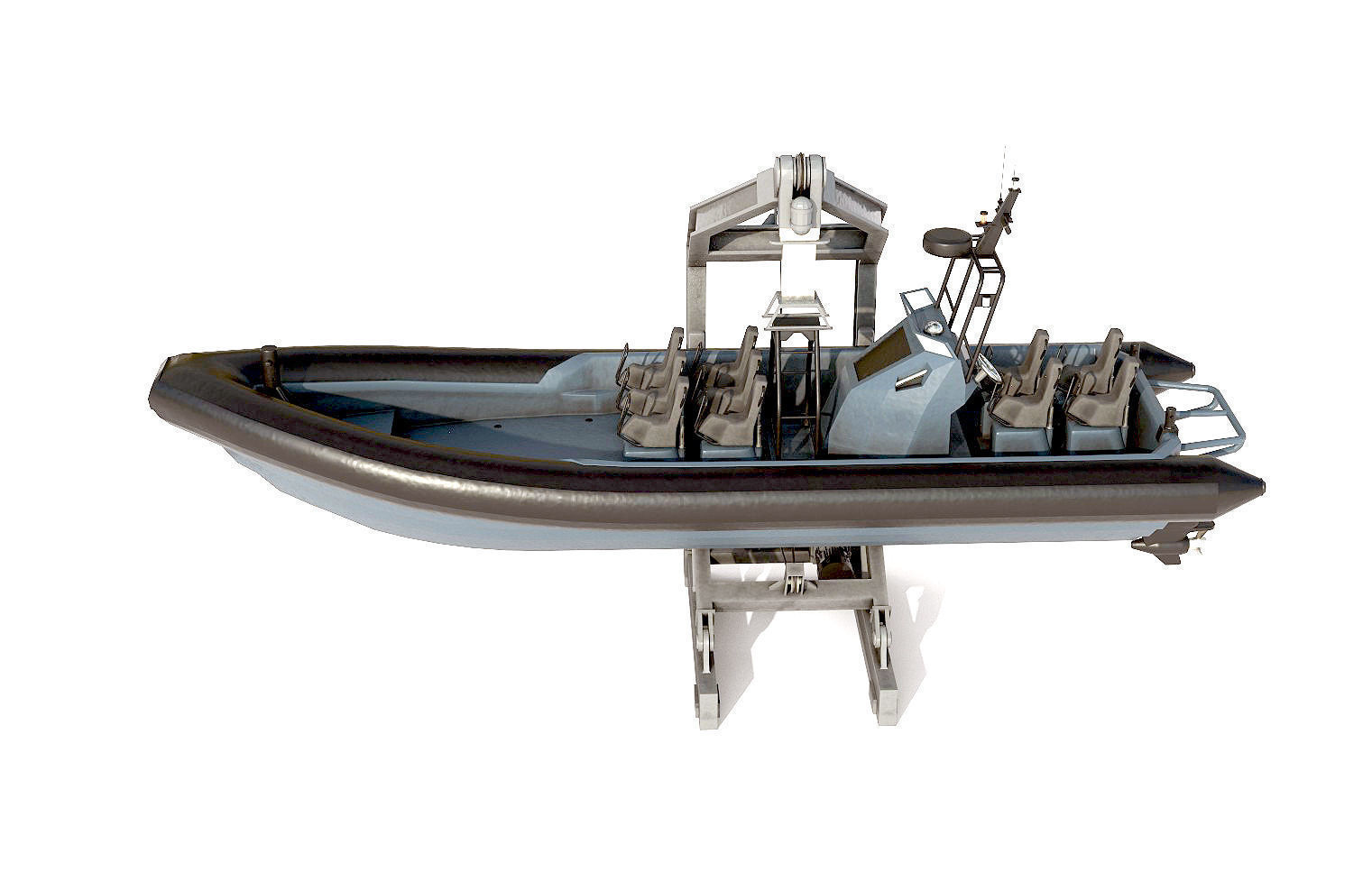 MILITARY INFLATABLE BOAT  Low-poly 3D model_4