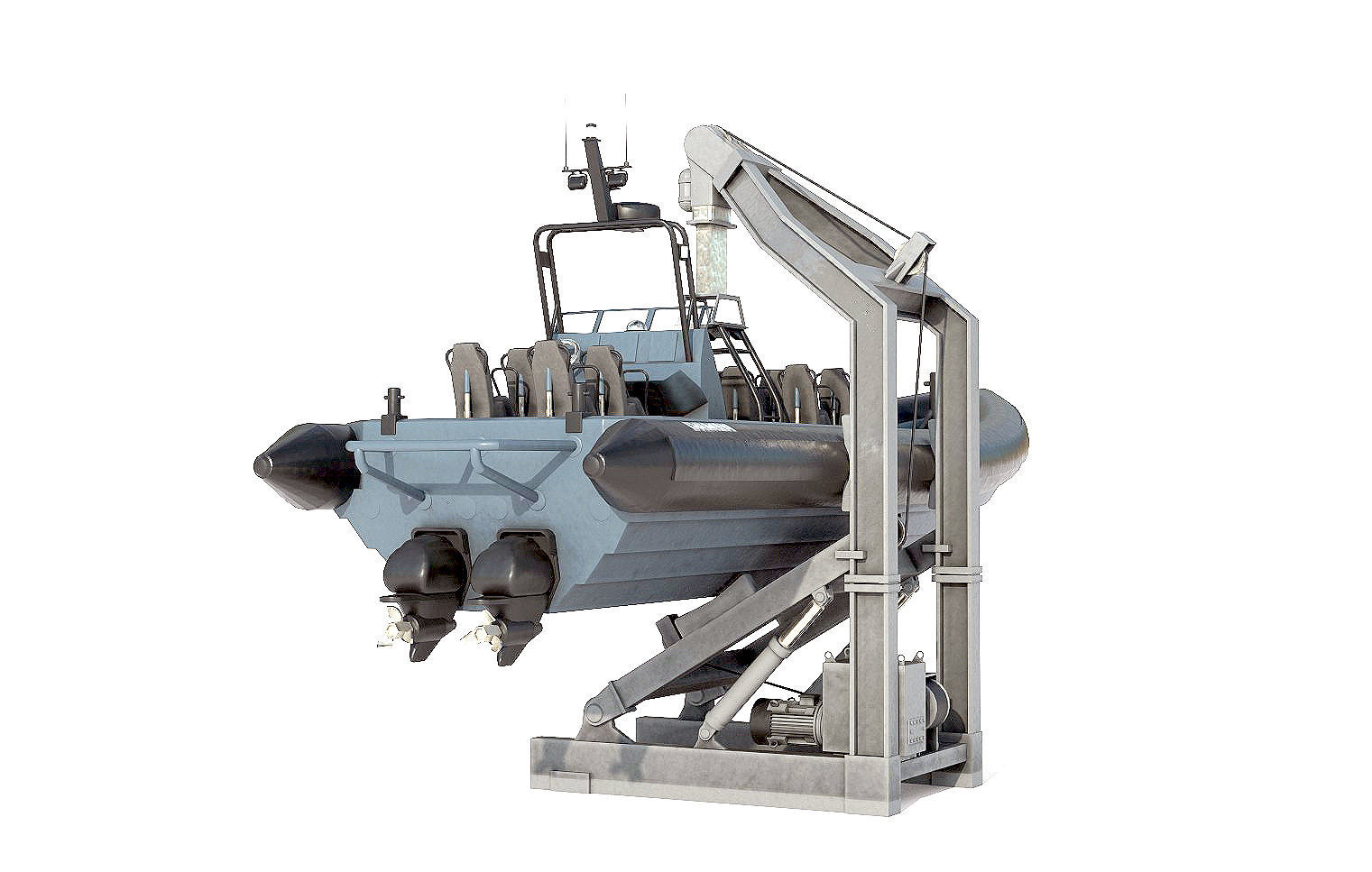 MILITARY INFLATABLE BOAT  Low-poly 3D model_5