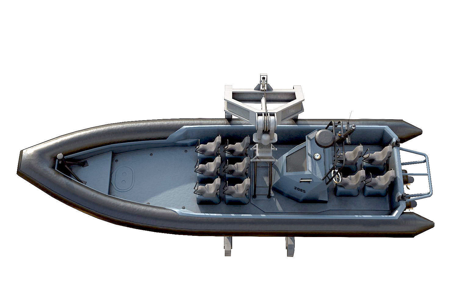 MILITARY INFLATABLE BOAT  Low-poly 3D model_2