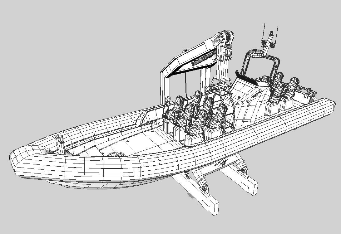MILITARY INFLATABLE BOAT  Low-poly 3D model_7