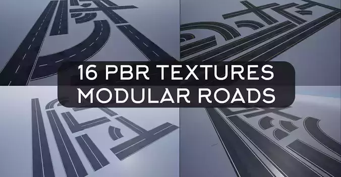 PBR Modular Road Pack 3D Model Collection