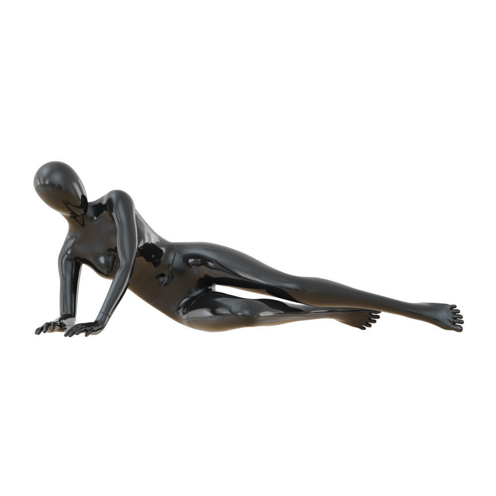 Black female mannequin in a lying pose 50 3D model_1