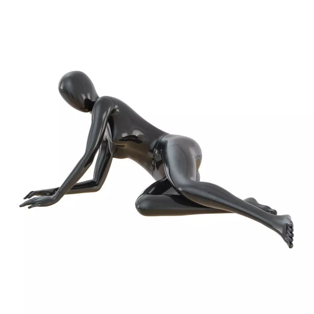Black female mannequin in a lying pose 50 3D model_0