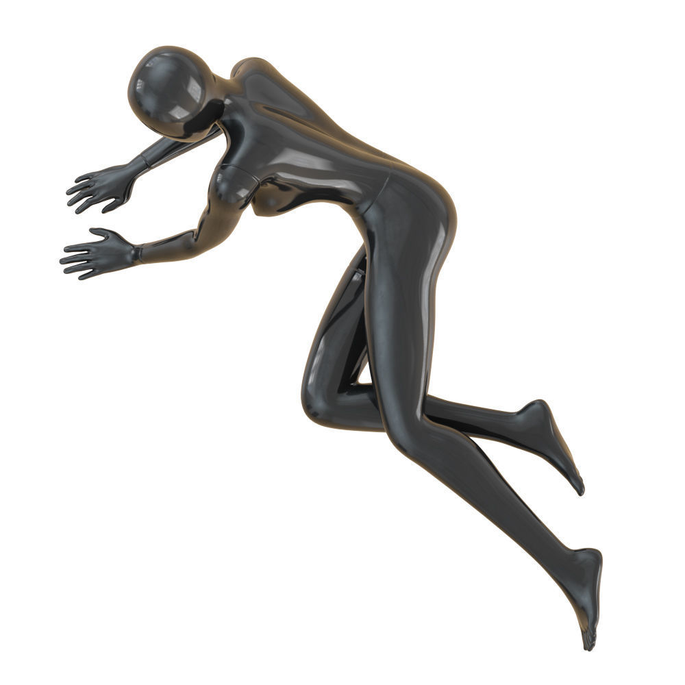 Black female mannequin in a lying pose 50 3D model_4