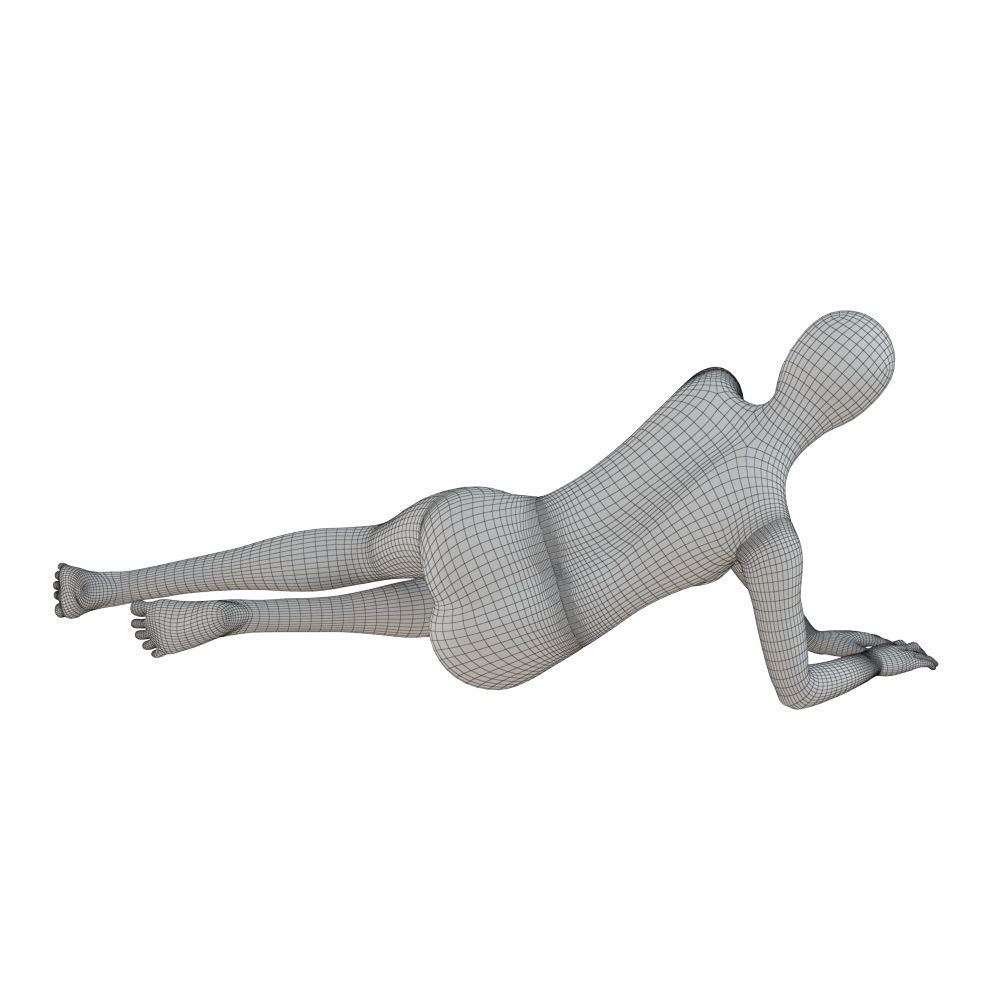 Black female mannequin in a lying pose 50 3D model_6