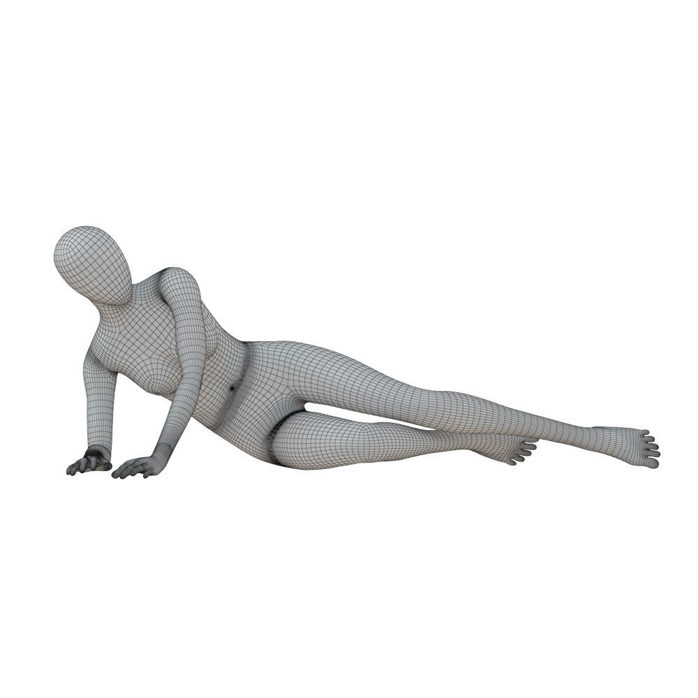 Black female mannequin in a lying pose 50 3D model_5