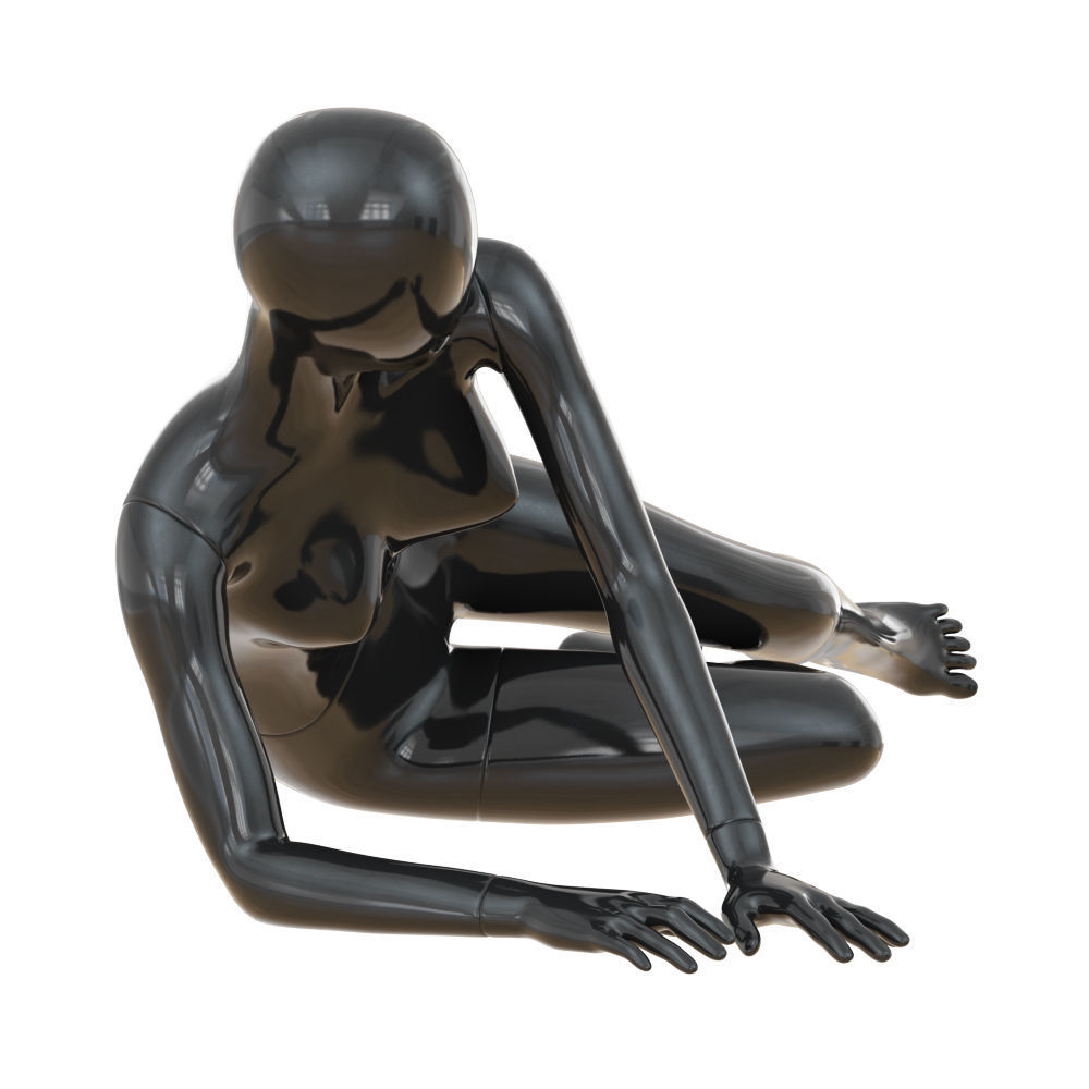 Black female mannequin in a lying pose 50 3D model_2