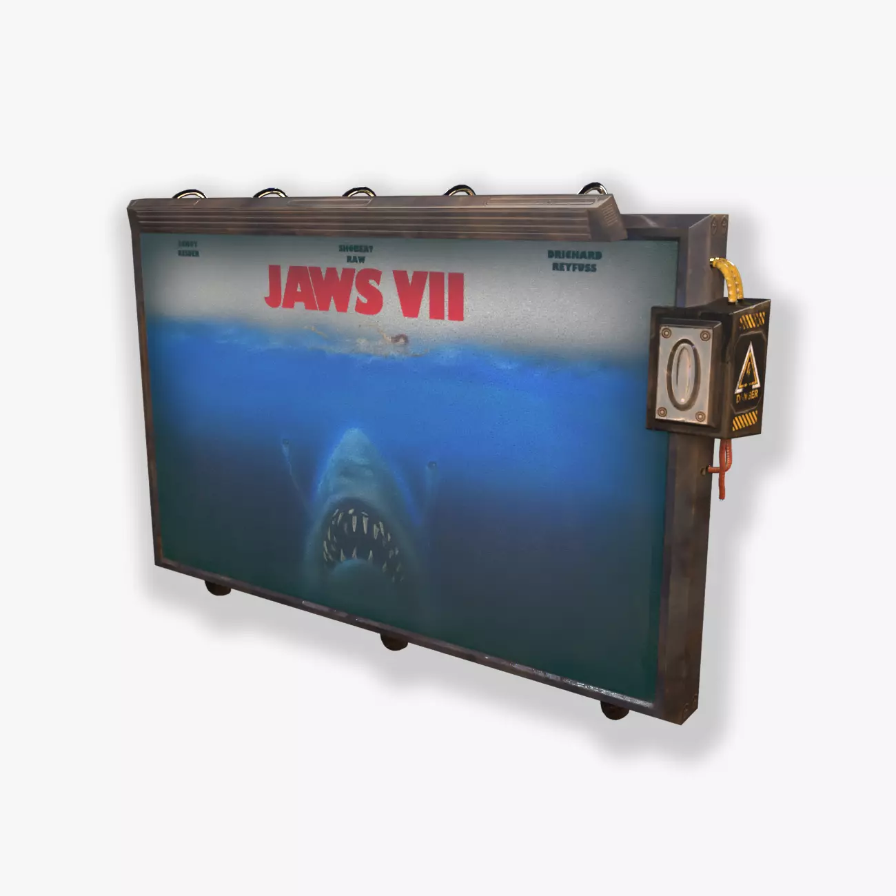 Cyberpunk sci-fi billboard sign Low-poly 3D model