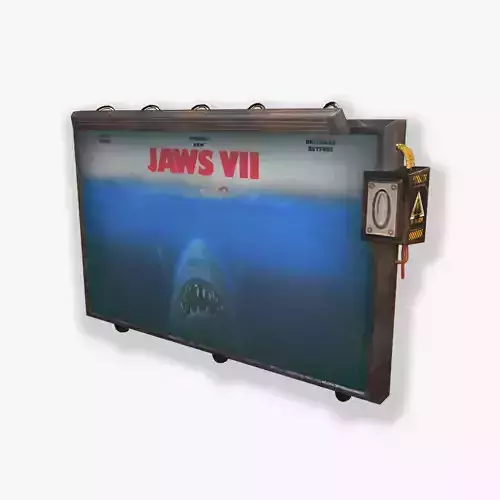 Cyberpunk sci-fi billboard  sign Low-poly 3D model