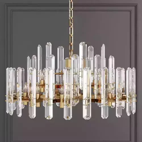 Restoration Hardware BONNINGTON 3-TIER CHANDELIER 36 Brass