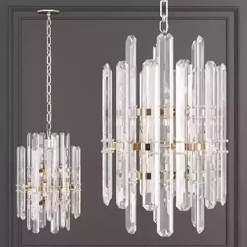 Restoration Hardware BONNINGTON TALL CHANDELIER Nickel
