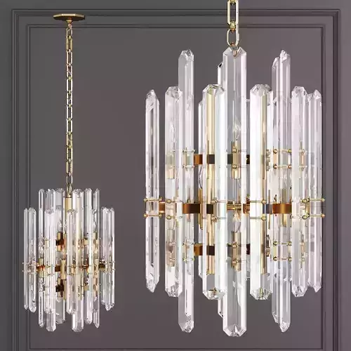 Restoration Hardware BONNINGTON TALL CHANDELIER Brass