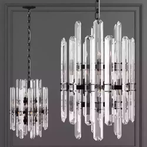 Restoration Hardware BONNINGTON TALL CHANDELIER Black