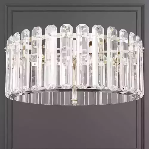 Restoration Hardware BONNINGTON LARGE FLUSH MOUNT Nickel