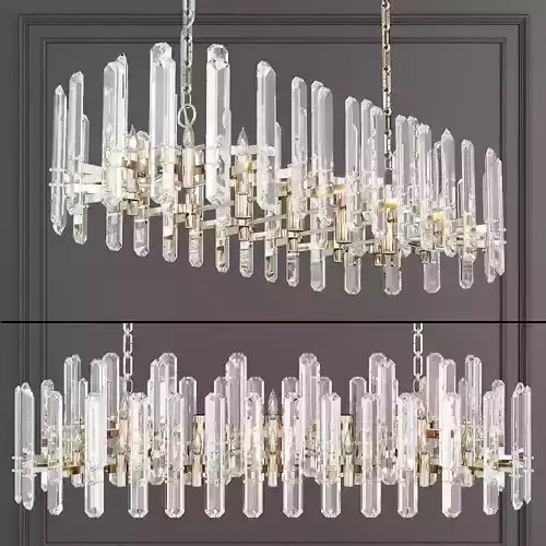 Restoration Hardware BONNINGTON LARGE LINEAR CHANDELIER Nickel