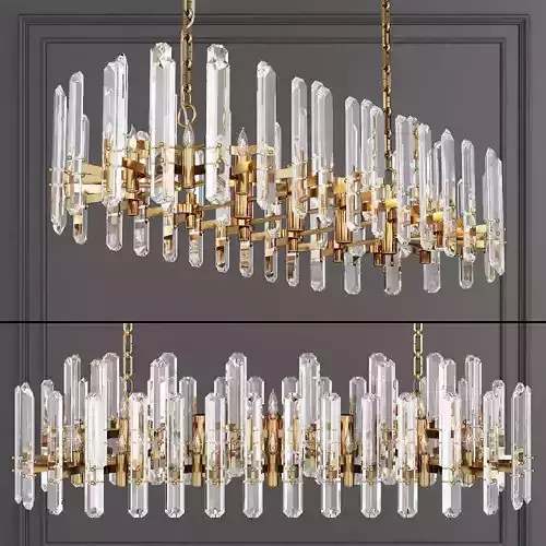 Restoration Hardware BONNINGTON LARGE LINEAR CHANDELIER Brass