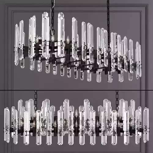 Restoration Hardware BONNINGTON LARGE LINEAR CHANDELIER Black