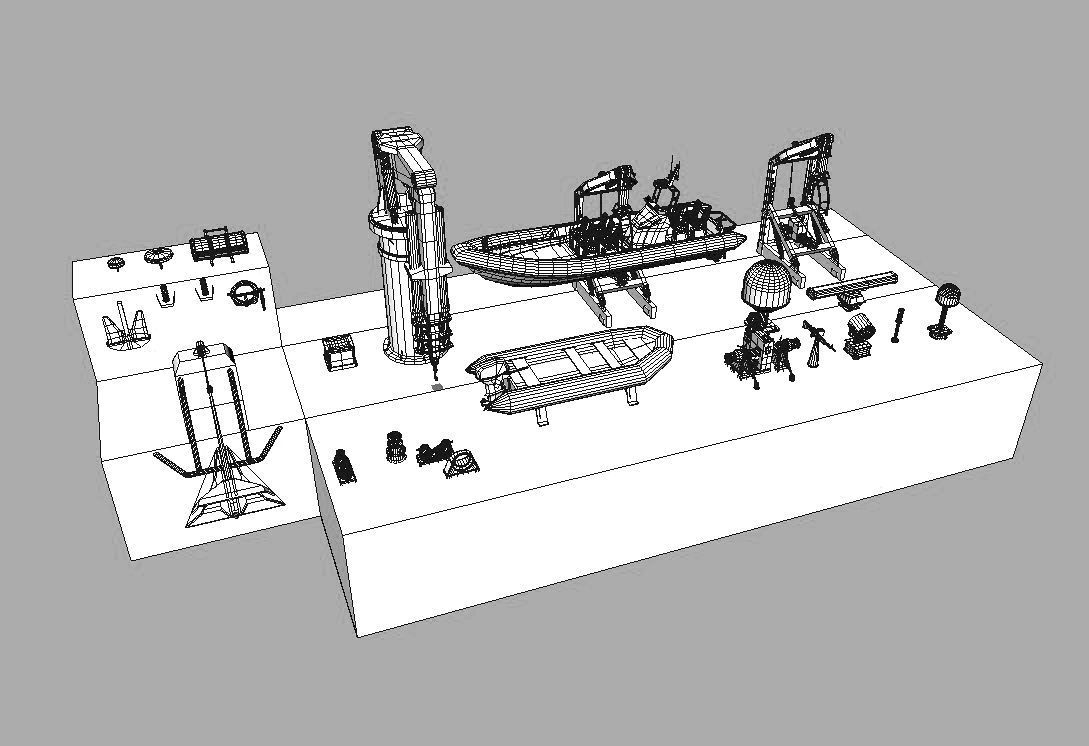 Military ship equipment asset Low-poly 3D model_11