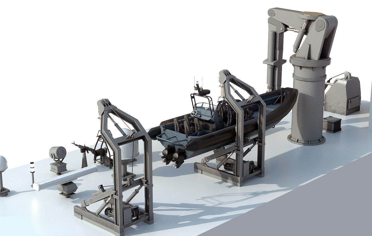 Military ship equipment asset Low-poly 3D model_3