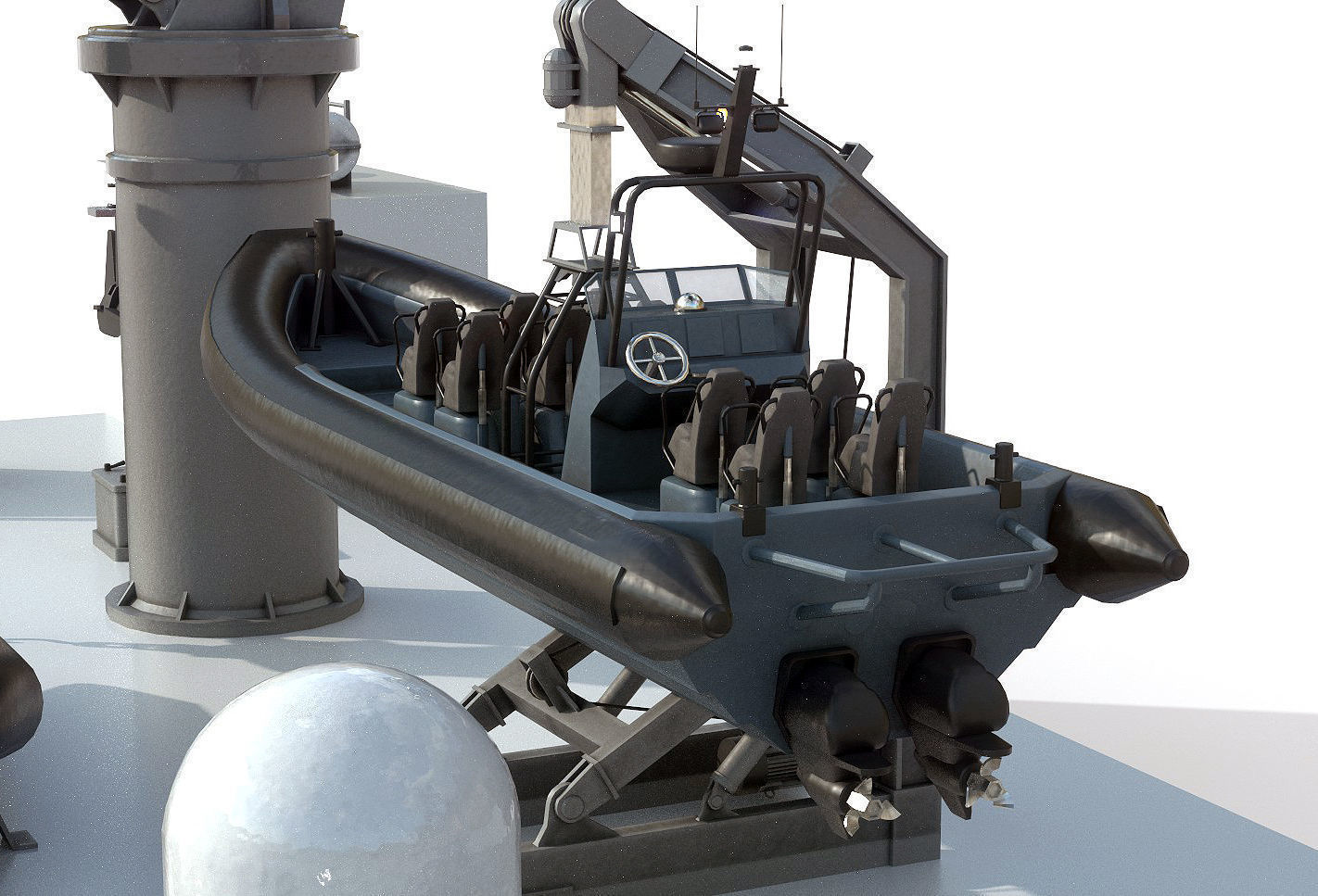 Military ship equipment asset Low-poly 3D model_7