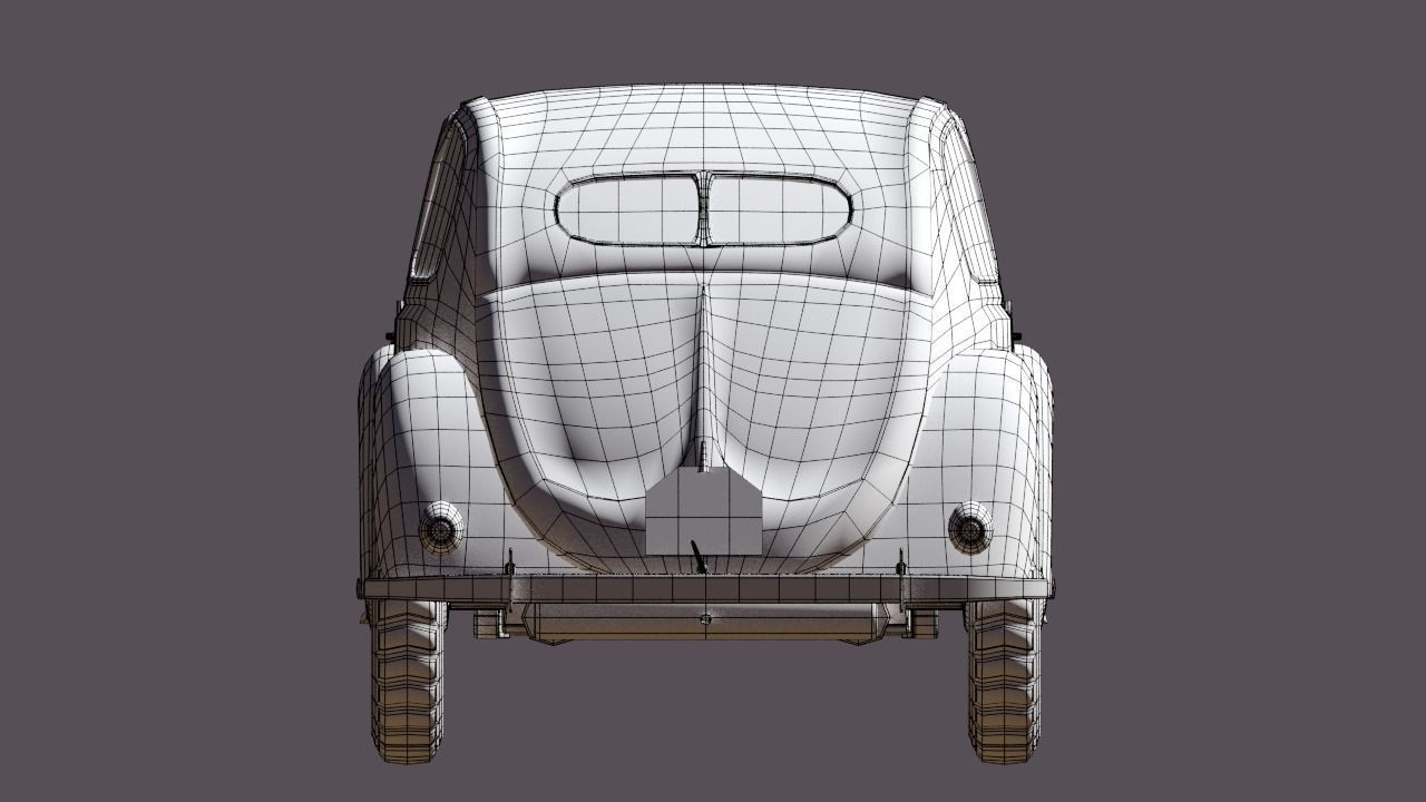 VW beetle Typ 87 Afrika Korps staff car WW2 Western desert Low-poly 3D model_19
