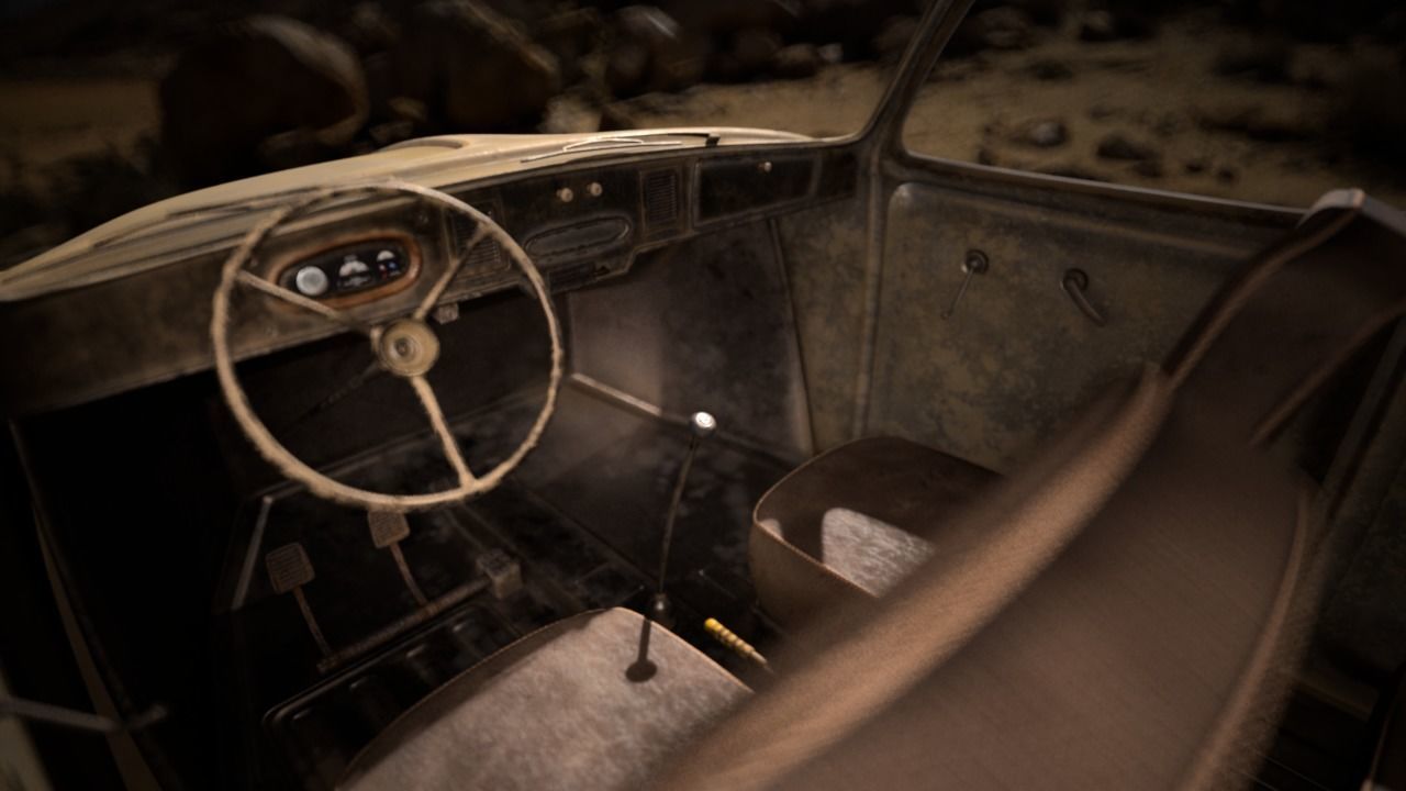 VW beetle Typ 87 Afrika Korps staff car WW2 Western desert Low-poly 3D model_10