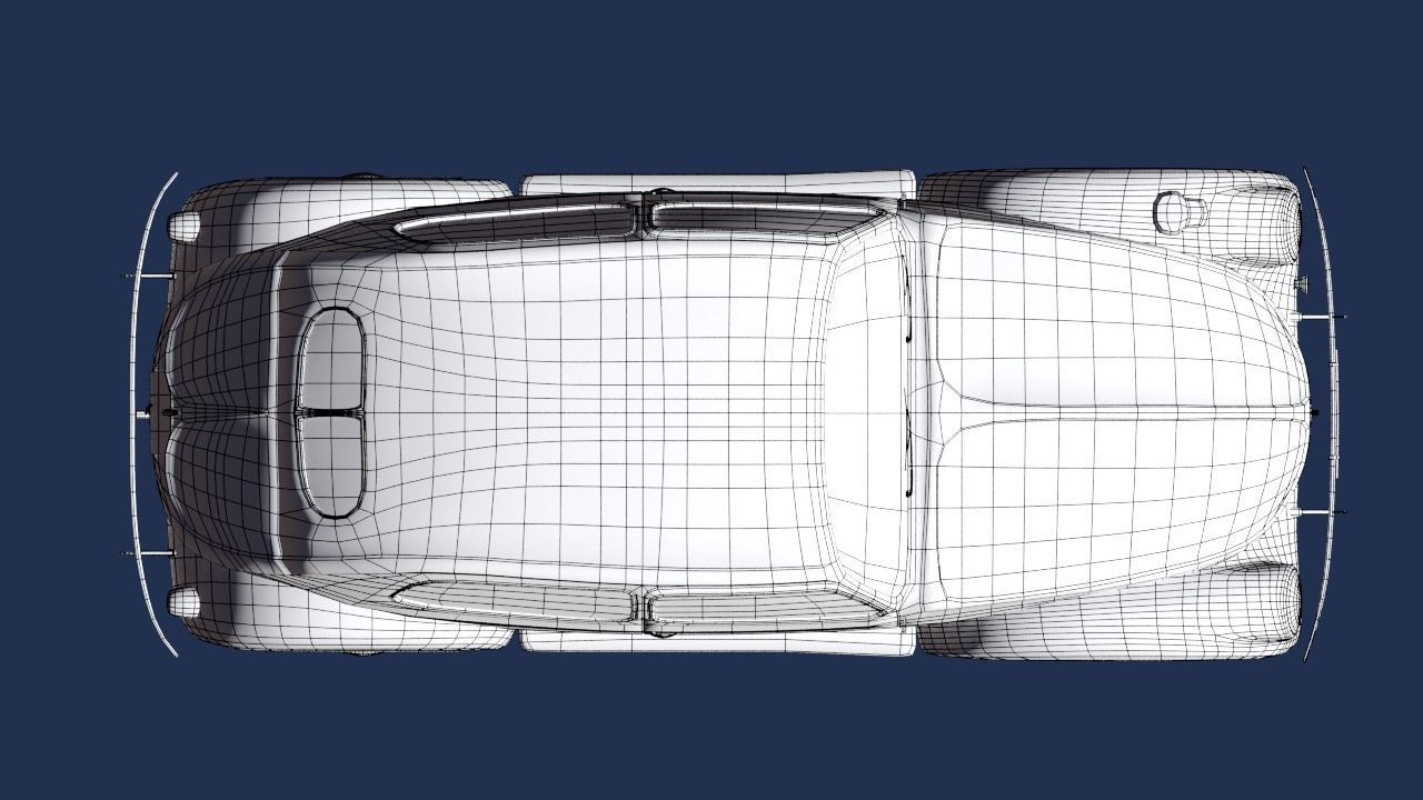 VW beetle Typ 87 Afrika Korps staff car WW2 Western desert Low-poly 3D model_20