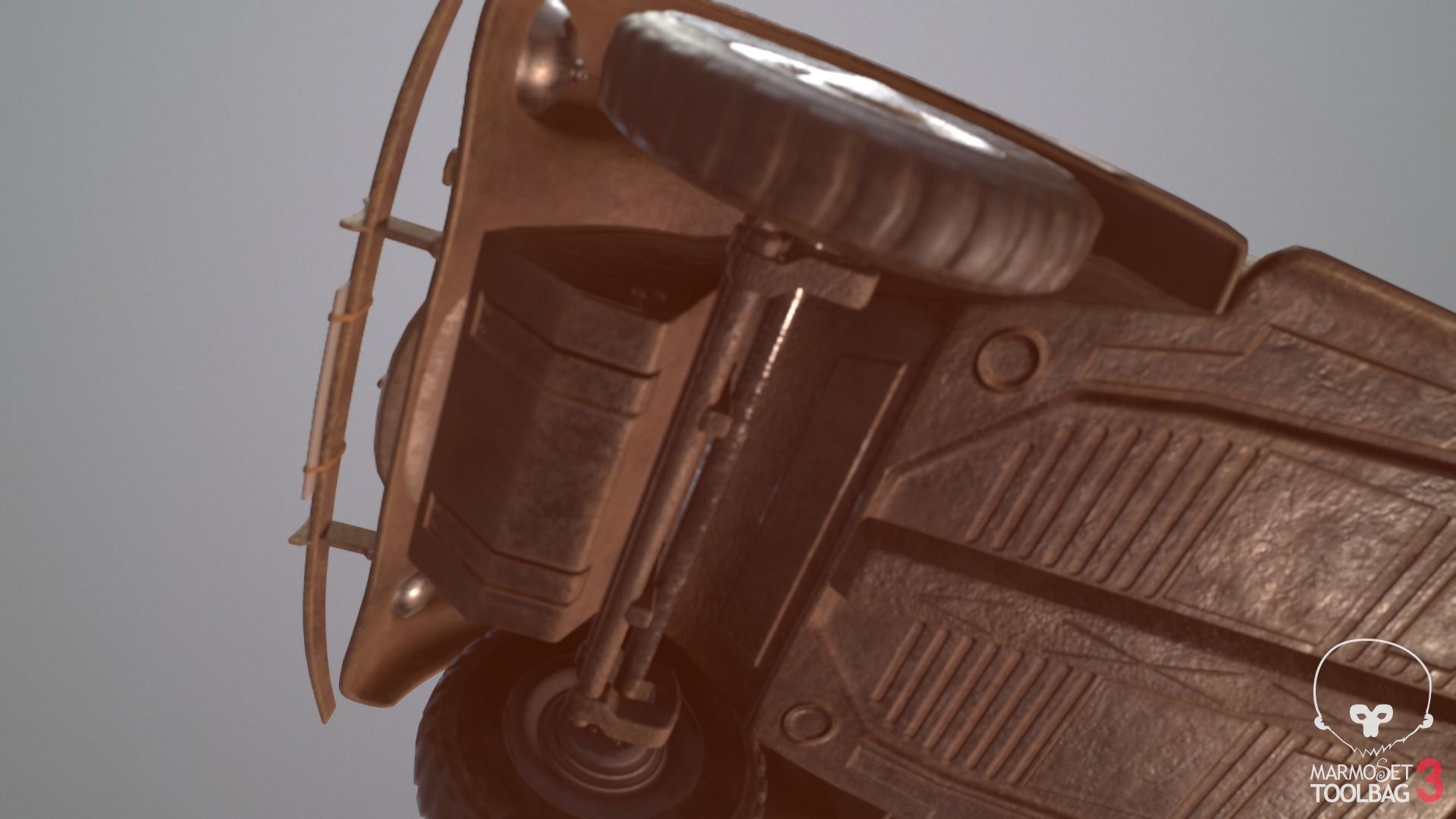 VW beetle Typ 87 Afrika Korps staff car WW2 Western desert Low-poly 3D model_23