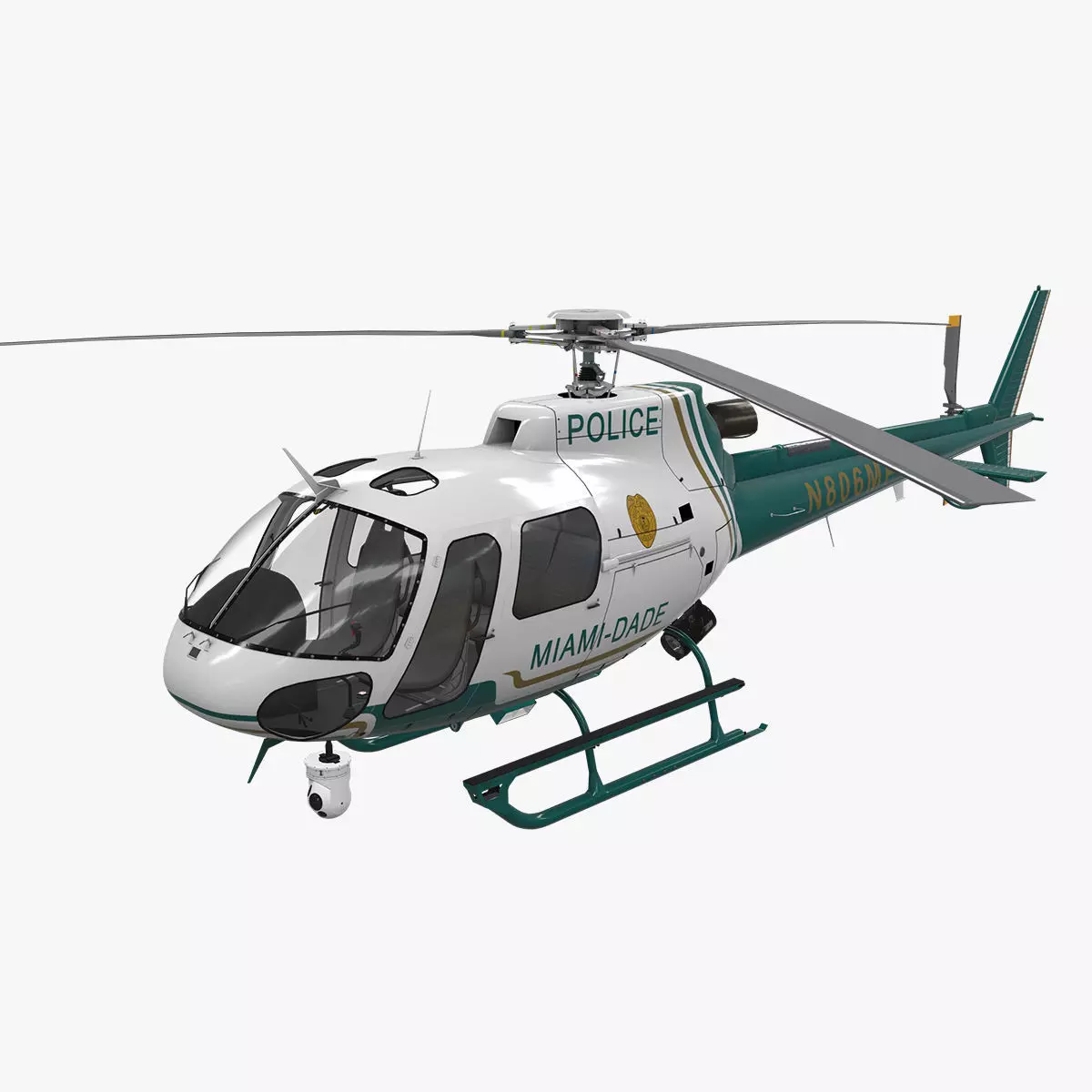 AS-350 Miami Dade Police Low-poly 3D model_0