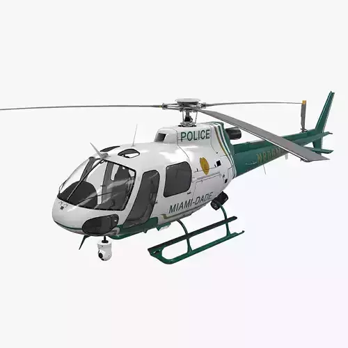 AS-350 Miami Dade Police Low-poly 3D model