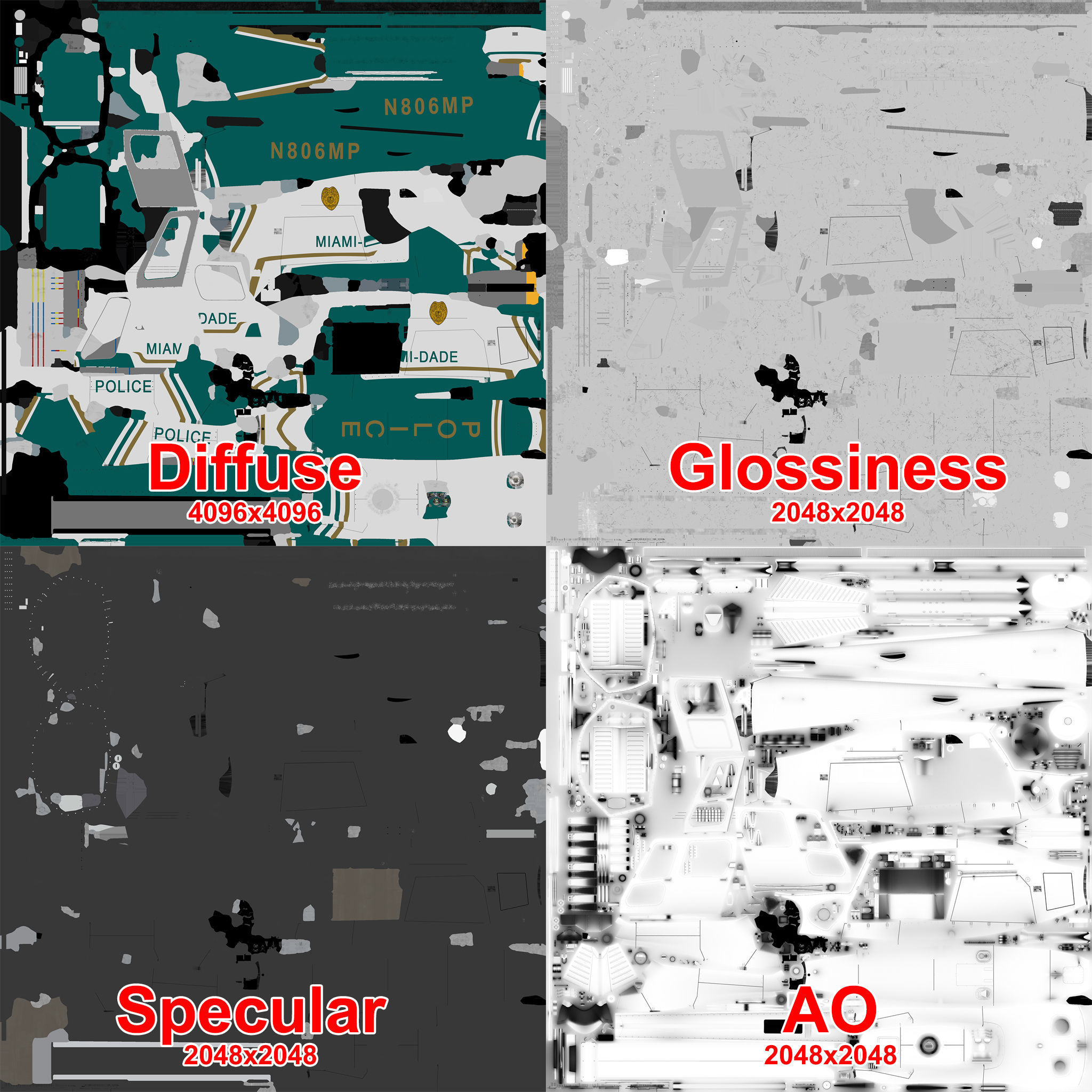 AS-350 Miami Dade Police Low-poly 3D model_15