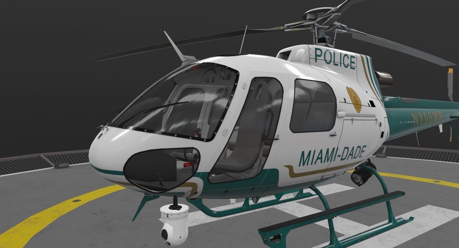 AS-350 Miami Dade Police Low-poly 3D model_5