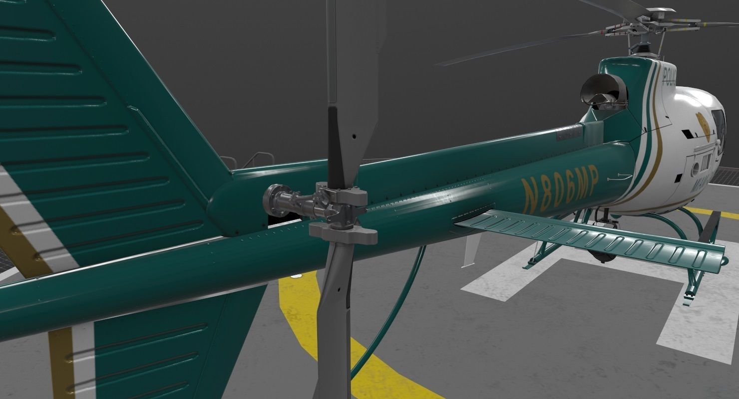 AS-350 Miami Dade Police Low-poly 3D model_9