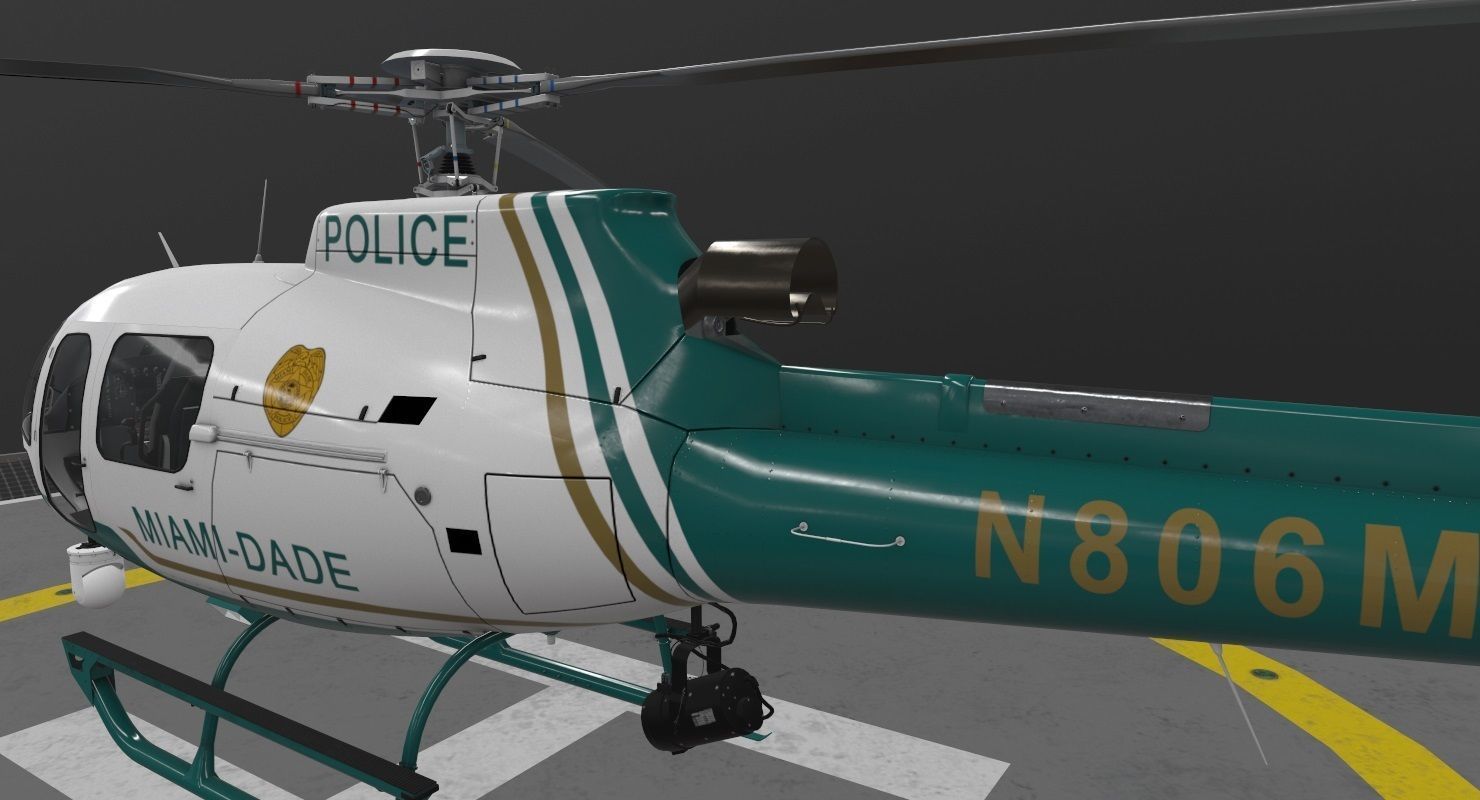 AS-350 Miami Dade Police Low-poly 3D model_4