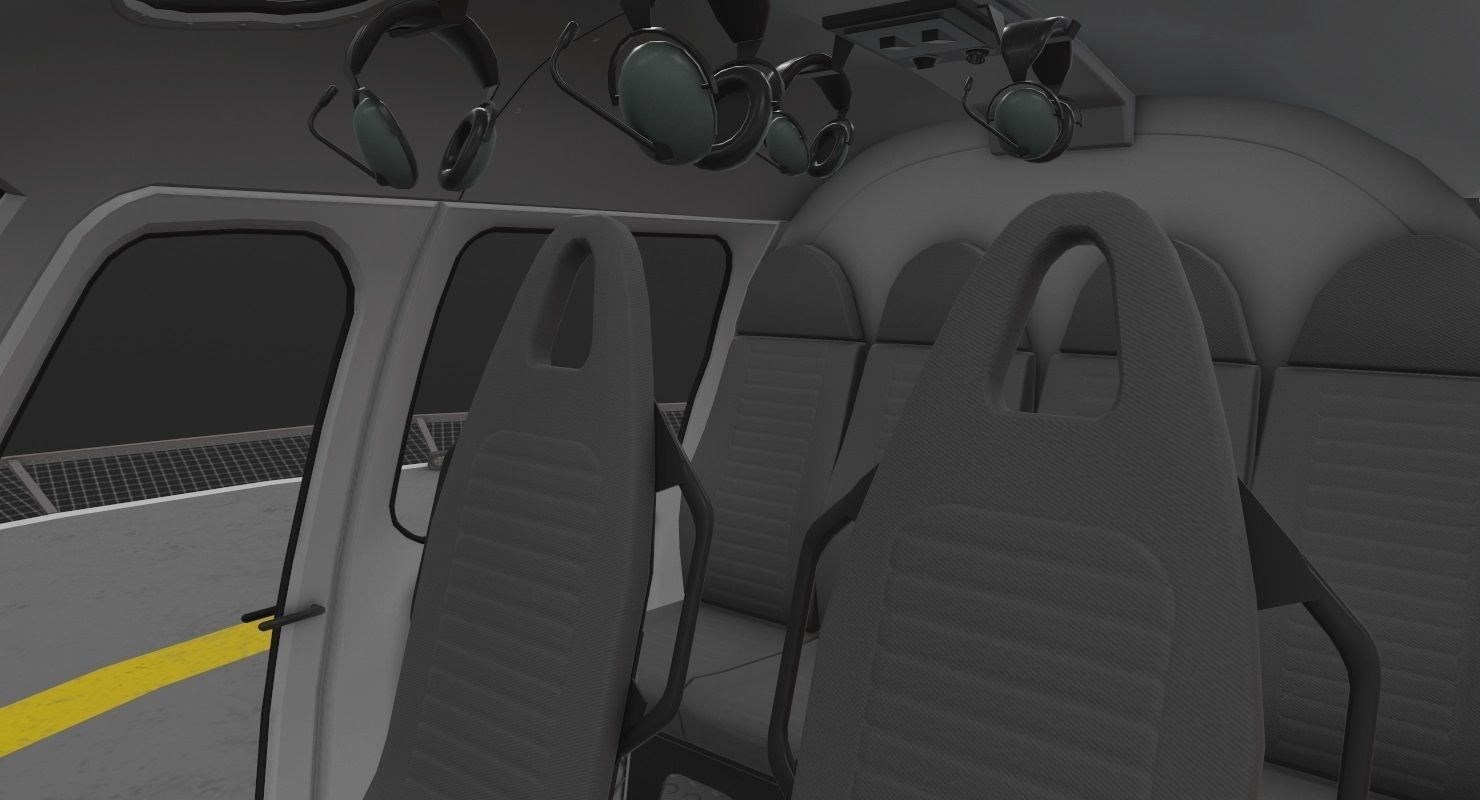 AS-350 Miami Dade Police Low-poly 3D model_11