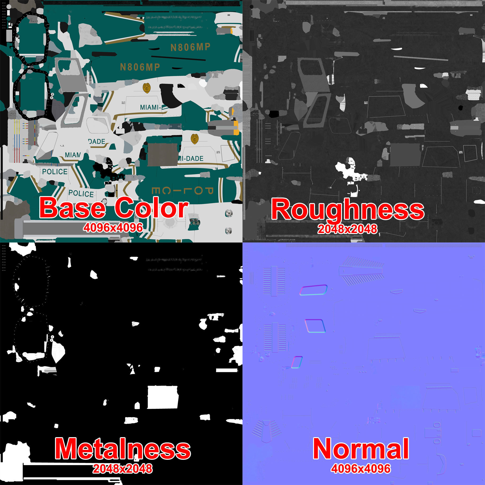 AS-350 Miami Dade Police Low-poly 3D model_16