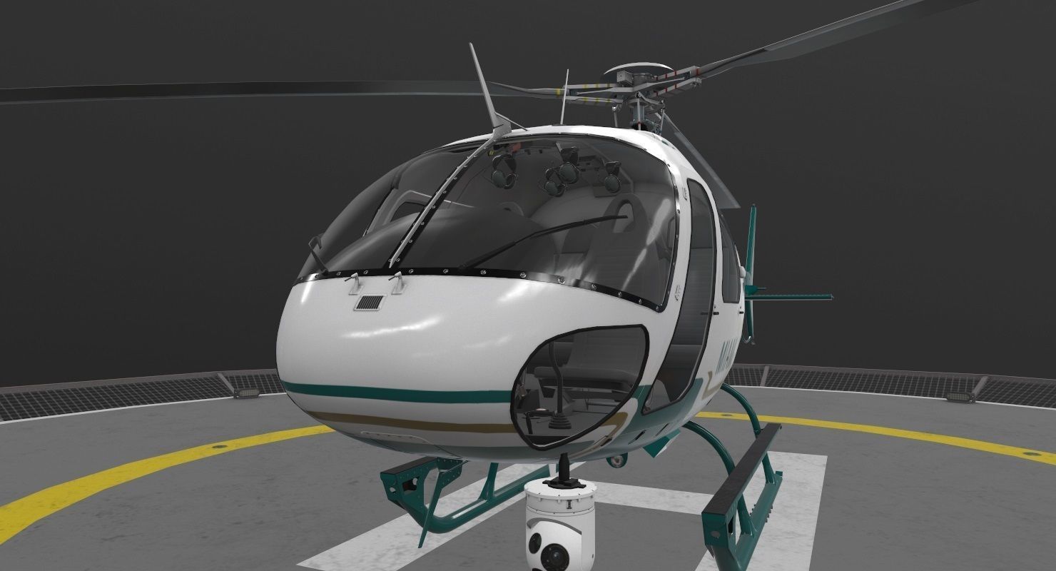 AS-350 Miami Dade Police Low-poly 3D model_7