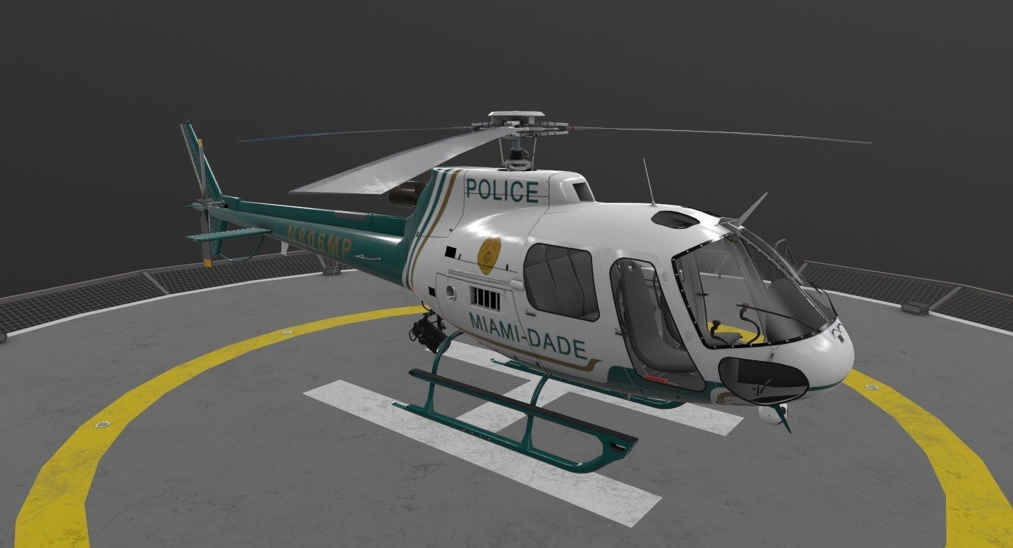 AS-350 Miami Dade Police Low-poly 3D model_2