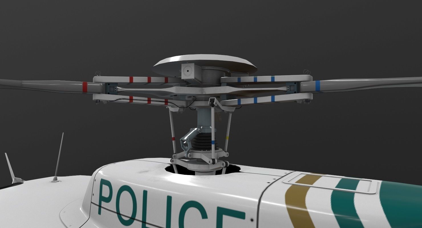 AS-350 Miami Dade Police Low-poly 3D model_6