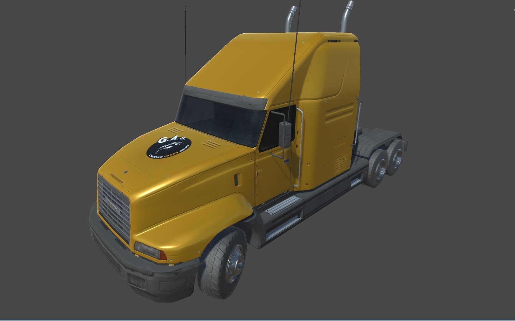 Semi Truck Low-poly 3D model_5