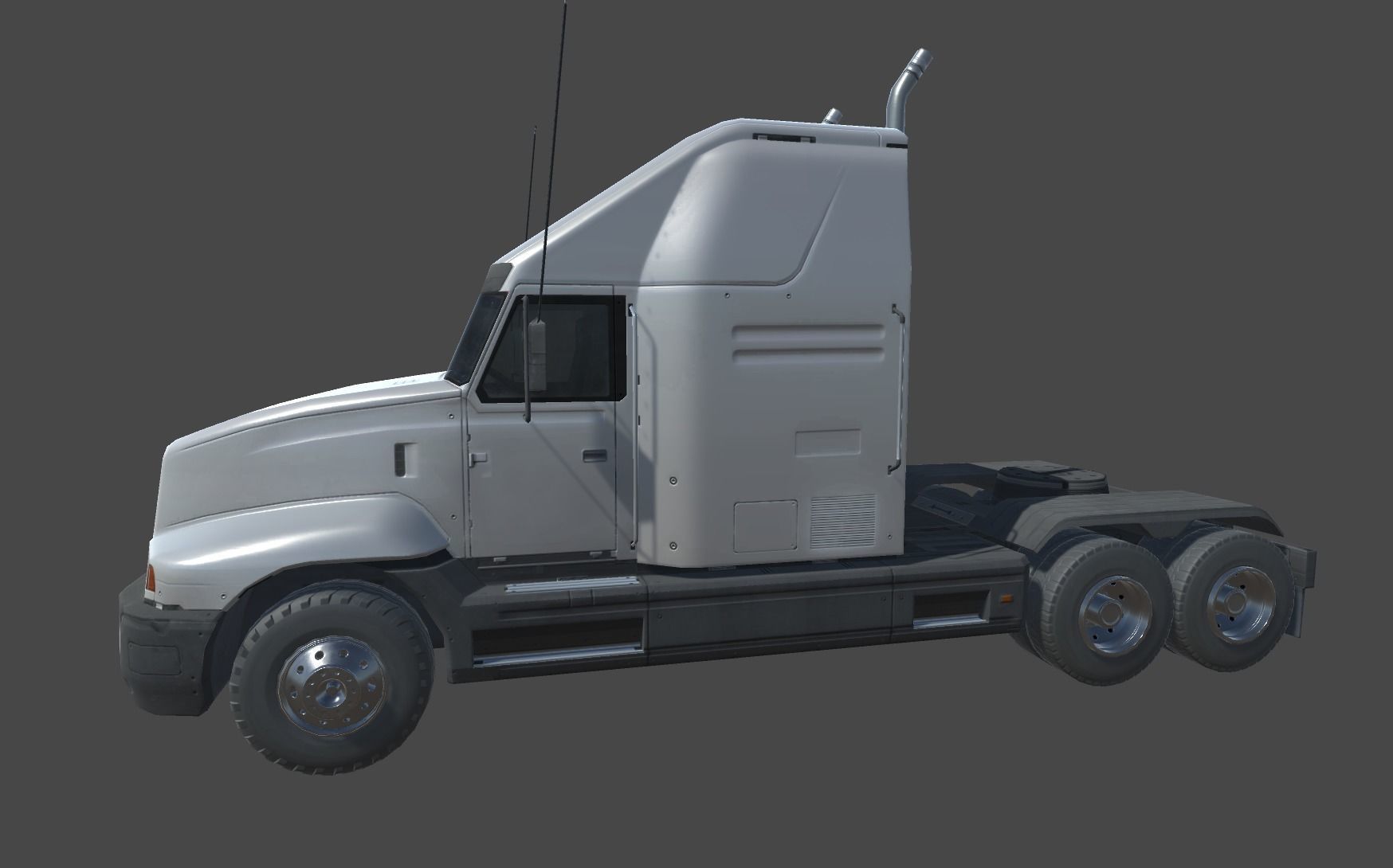 Semi Truck Low-poly 3D model_3