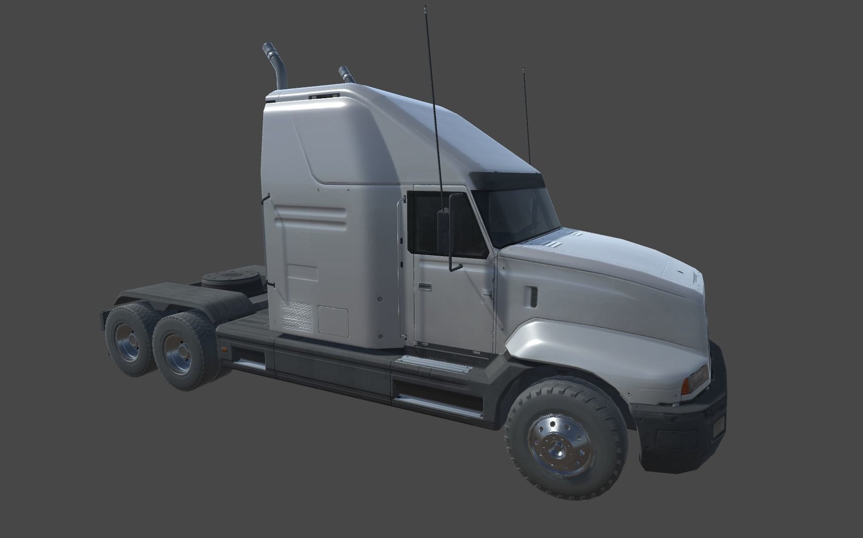 Semi Truck Low-poly 3D model_1