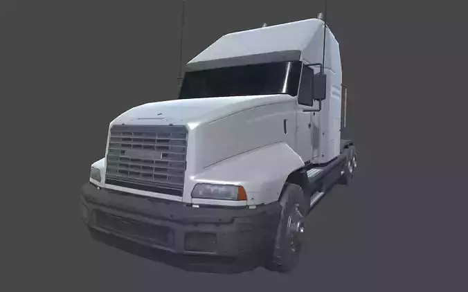 Semi Truck Low-poly 3D model