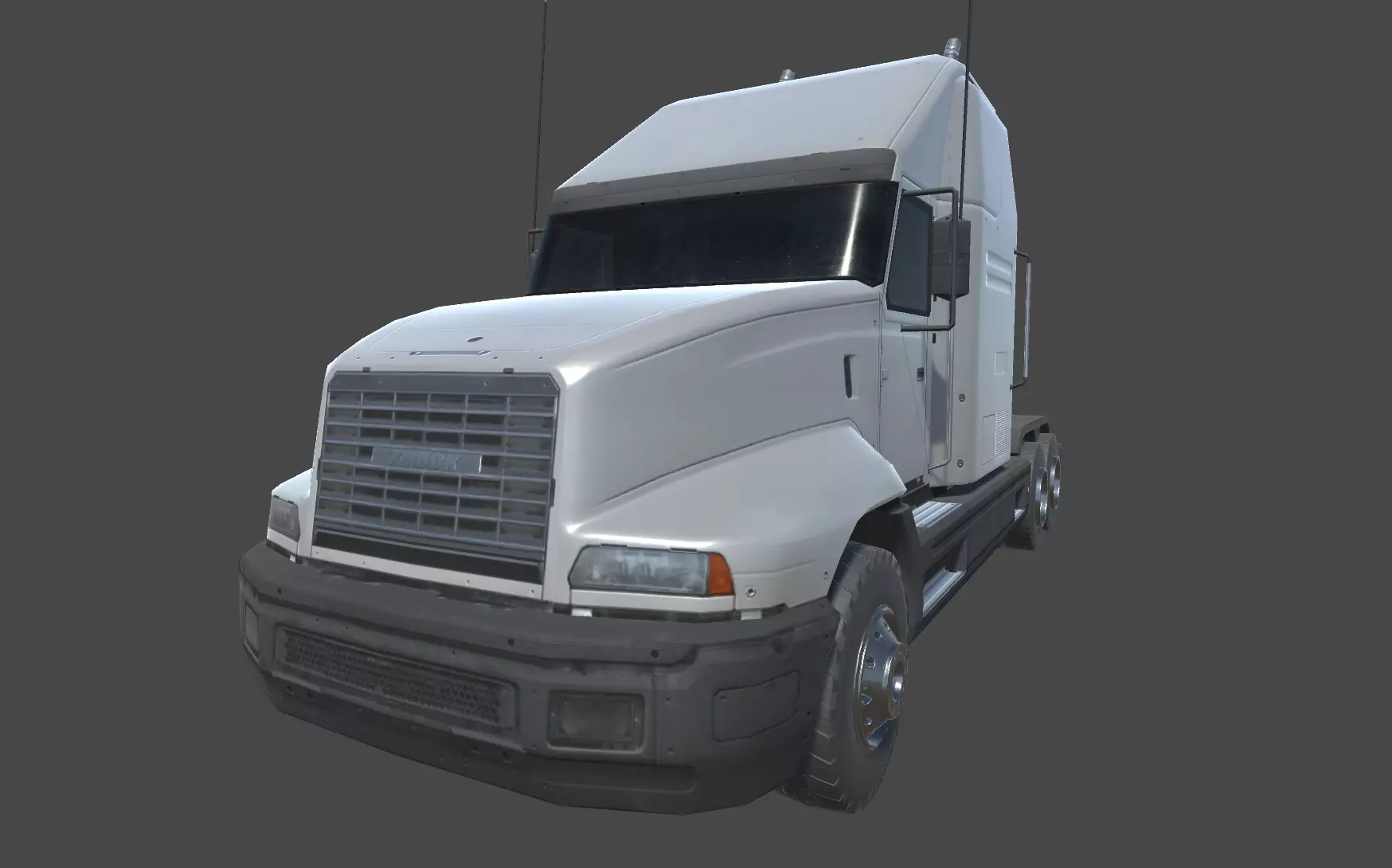 Semi Truck Low-poly 3D model_0