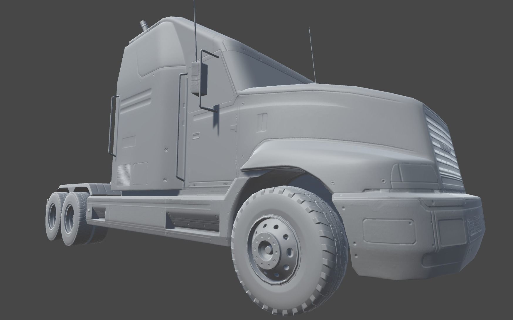 Semi Truck Low-poly 3D model_7