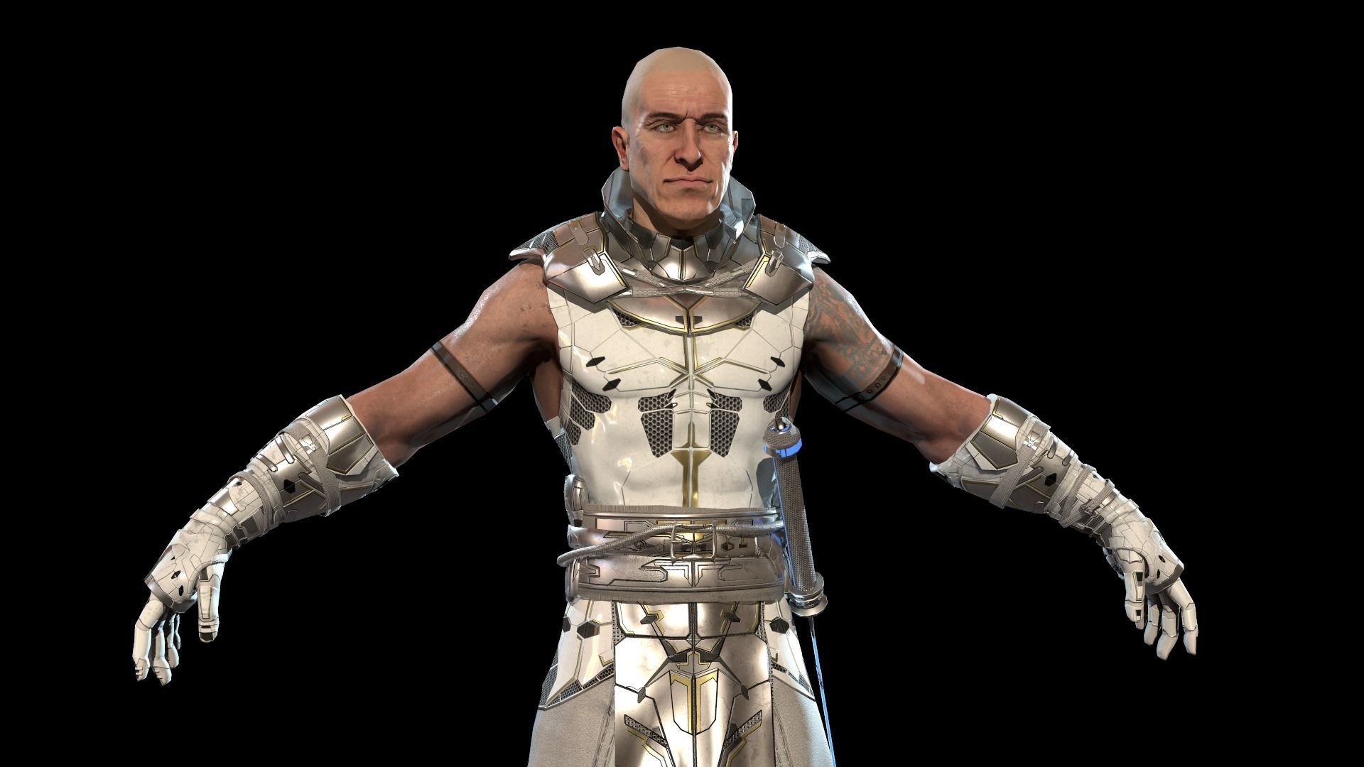 SpaceKnights demon with armor Low-poly 3D model_17