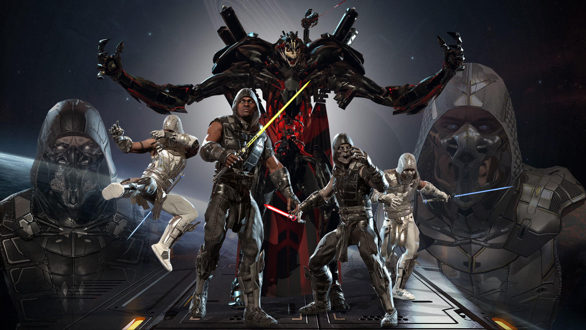 SpaceKnights demon with armor Low-poly 3D model_5